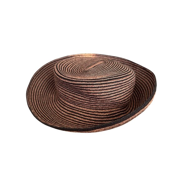 Eric Javits Boho Packable Women\'s Black Striped Summer Hat